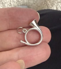 French Horn Pendant .925 Sterling Silver – French Horn Charm New Condition
