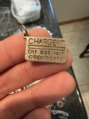Vintage 925 Sterling Silver Credit Card Charm Charge It Pendant 4.9gr W/ Loop