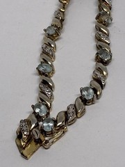 Vintage FAS Sterling silver rhinestone bracelet 7 1/2 inches lg 15.5 grams 925