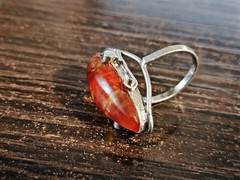 Vintage Soviet women’s ring with a non-precious metal stone women’s jewelry USSR