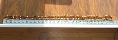 Marvella Amber Colored Glass Gold Beads With Metal Connectors Signed Slide Clasp