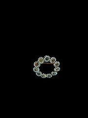 Antique Signed Carter, Gough & Co. 14K Yellow Gold Daisy Wreath Small Brooch