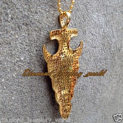 3.97ct Genuine Old Mine Rose Cut Diamond Silver Estate Arrowhead Pendant Jewelry