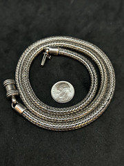 925 Sterling BA SC 5mm Woven Cable Necklace 23in – 76.91g