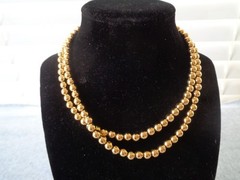 Vintage Gold tone Signed Monet Bead 30″ Necklace