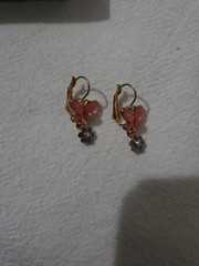 Joan Rivers Classics Collection Butterfly Flower Leverback Earrings Coral…