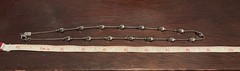 Revlon Vintage Necklace With Station Twisted Beads Antiqued Silver Tone Signed