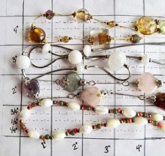 Lot of 4 Vintage 30” Bead & Chain Fashion Necklaces Various colors #32-12