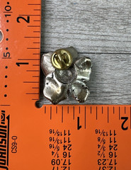 Vintage Unbranded Amber Rhinestone 1″ Flower Pin w/Yellows & Orange