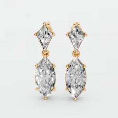 Modern Luxury 2.46 CT Lab Grown Marquise Kite Diamond Drop Dangle Earrings