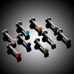 18g tiny dainty diamond 3mm internally threaded Labret Cartilage Studs