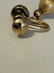 Vtg A&Z 1/20 12K Gold Filled Ball and Brushed Dangle Football Screwback Earrings