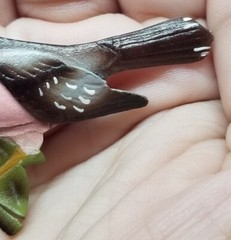 Handmade Bird Brooch Pin Lot of 4 – Takahashi? Wood Leather Cardinal Feather Vtg