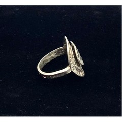 Vintage Alpaca Mexico Silver Tone Spoon Ring Aztec Mayan Style Handmade Size 11