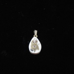 Scrimshaw Style Reindeer Deer Head Pendant Teardrop Charm Small 1/2″ signed