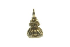 TINY ANTIQUE ENGLISH 15K GOLD BLOODSTONE MONOGRAM SEAL FOB / CHARM C1830