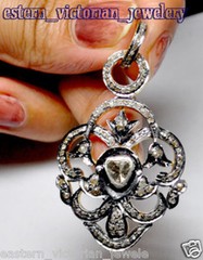 2.25ctw Genuine Old Mine Rose Antique Cut Diamond Silver Vintage Pendant Jewelry