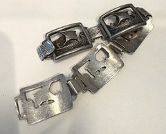 Martin Elmblad 1947 Sterling Silver Viking Ship Bracelet Stockholm 7.75 Inch