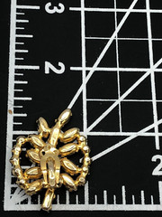 Vintage 1950s B. David Pink & Clear Rhinestone Clip Earrings Mid Century Mod
