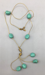 Miriam Haskell 26″ Turquoise Necklace w/2-5″ Pendants Vintage