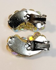Vintage Yellow Glass Crystal Beads Cluster Earrings