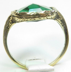 Antique French 1920’s Green Stone 13KY Ring Size 5.5 UK-K1/2 9.26Ct Art Deco