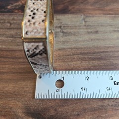 Vintage Hinged Bangle Bracelet Snake Skin Unique Square Shape