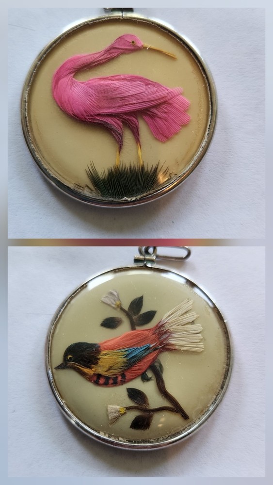 Vintage Double-Sided 925 Bird Feather Pendant Charm – 1.25″- Excellent Condition
