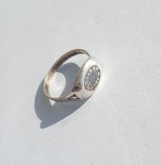 Vintage Ring With niello Sterling Silver 925 star USSR time Women Jewelry size 8