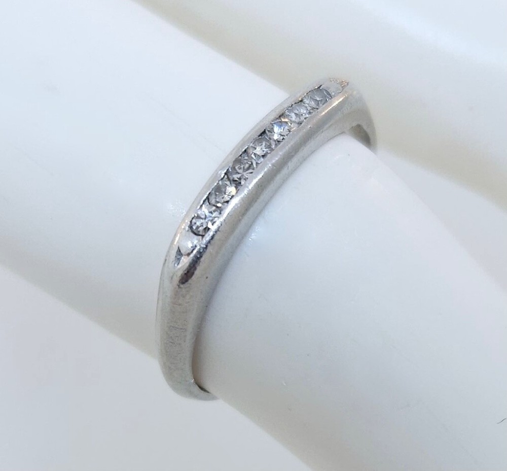 Antique Art deco 1920’s Platinum Diamond Channel Set Wedding Band