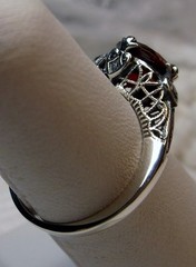 NATURAL Garnet Ring, Sterling Silver Victorian Filigree (Custom-Made)* D162