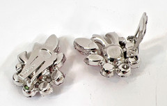 EISENBERG ICE Pink & Clear Rhinestone Brooch & Earrings Set w/Bow Accent