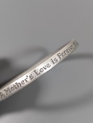 Vintage Pewter Mom Angel Love Bangle Bracelet 8.5 in