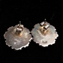 3 Pairs Vintage Sterling Silver & Gemstone Earrings for Pierced Ears Post Back