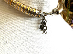 VTG YSL Snake Gold Choker Slinky Yves Saint Laurent Necklace 15” 90s 80s