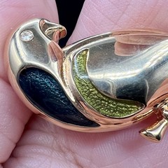 Vintage Bird Brooch Parrot Animal Pin GoldTone Modernist