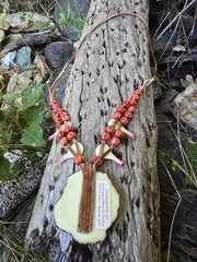 Vintage Ted DeGrazia South Western Folk Art Squash Blossom Style Necklace