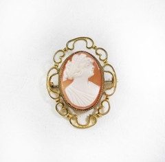 Pretty Vintage Art Nouveau Art Deco Filigree Shell Cameo