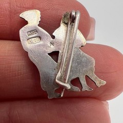 1968 Vintage Ukrainian 875 Silver Brooch Hopak Dance Folk Costume Pin Ukraine
