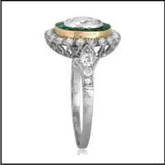 2CT Lab-Created Diamond ” FLORAL ” Vintage Engagement Ring 14K 2-Tone Gold Over