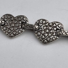 Brighton Cafe au Lait Bracelet Etched Scroll Heart Links Retired Vintage 7.25″