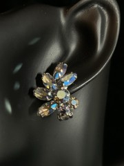SHERMAN Set Signed Swarovski Aurora Borealis Rhinestones Demi-Parure
