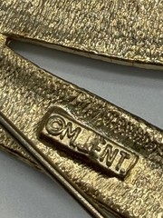 Vintage M. Jent Modernist Abstract Gold Tone Brooch Pin Large 3” Signed
