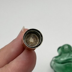 Vintage Max Factor Green Glass Rabbit Perfume Pendant