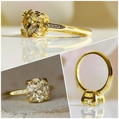 Art Deco Antique 3.50Ct Diamond Vintage Engagement Ring 14K Yellow Gold Over