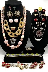 Vtg-70s-90s-AVON-JEWELRY LOT-42 Piece-Earrings-Necklaces-Brooches-Bracelets-Sets