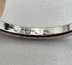 Vintage Signed Uncas Ring Silver Tone Solitaire Stone Sparkle size 7.5