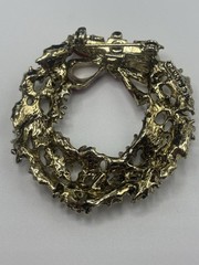 Vtg Enamel Christmas Wreath Brooch Pin Fashion Jewelry Holiday Signed Gerry’s