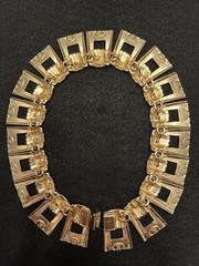 Vintage Mimi D Ni Gold Necklace Cleopatra Style Runway Bold Chunky Unique