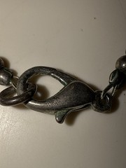VTG AGI 8g 3mm 925 Sterling Silver Fancy 15” Omega Italian Design Flat Necklace